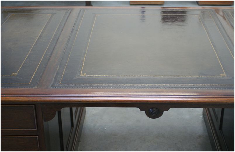 1026 Antique Large Mahogany Partners Desk (10)